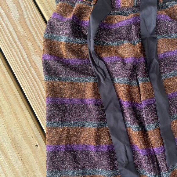 Modcloth NWT Your Time To Shine Wide Leg Pants Sparkly Purple Orange Large - Picture 6 of 12